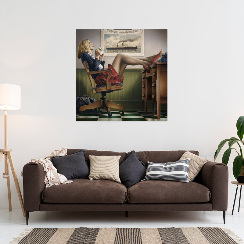 «Coffee Break», art contemporain abstrait, H 36 po x l 36 po