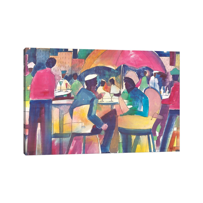 Downtown Dining by Stacey Brown - Wrapped Canvas Painting, 30.48 cm H x 45.72 cm W