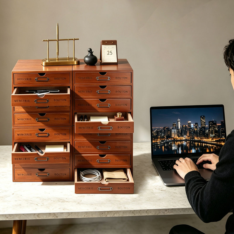 Unité de tiroir de bureau Hadumoth, Brun