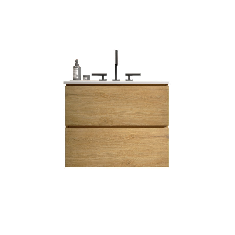 Meuble-lavabo flottant mural avec lavabo et 2 tiroirs Stellan