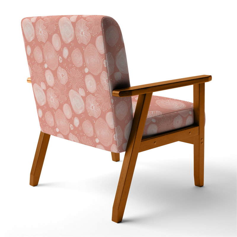 Fauteuil d'appoint Coastal Coastal - coquillage blanc, Accoudoirs carrés bruns