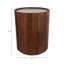 Table d'appoint décorative en bois nervuré avec dessus en marbre et compartiment de rangement - table de bout moderne étroite pour le salon ou la maison - 19,75 po, brun-1308559770-1308559771