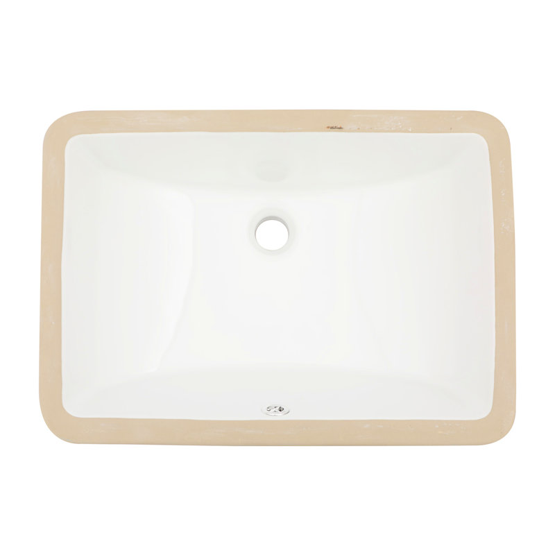 Ceramic Bathroom Sink With Overflow - Undermount, Modern, Sleek For Different Locations 19.7X14 Undermount Stain , Smooth Multiple Spaces