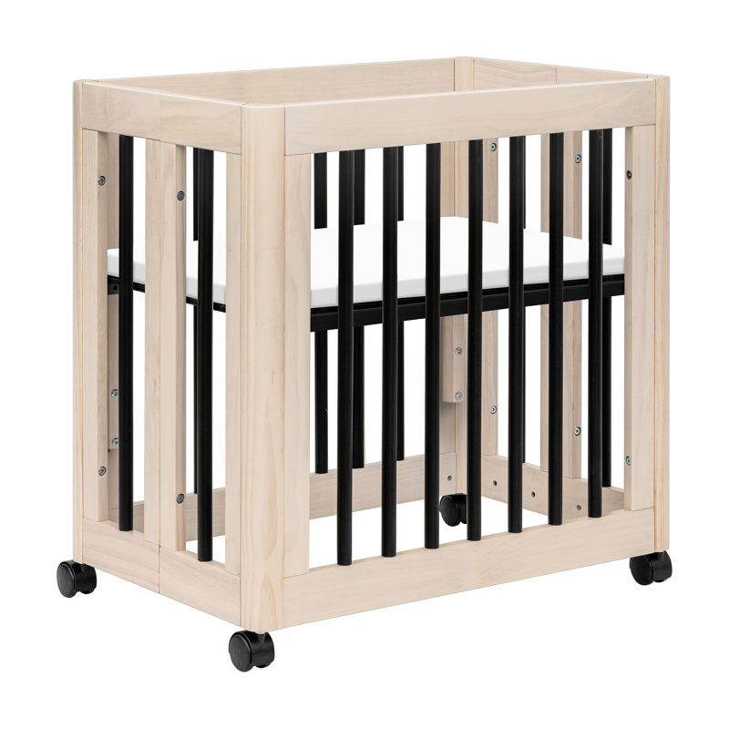 Yuzu 8-In-1 Convertible Crib With All-Stages Conversion Kits, Washed Natural/Black