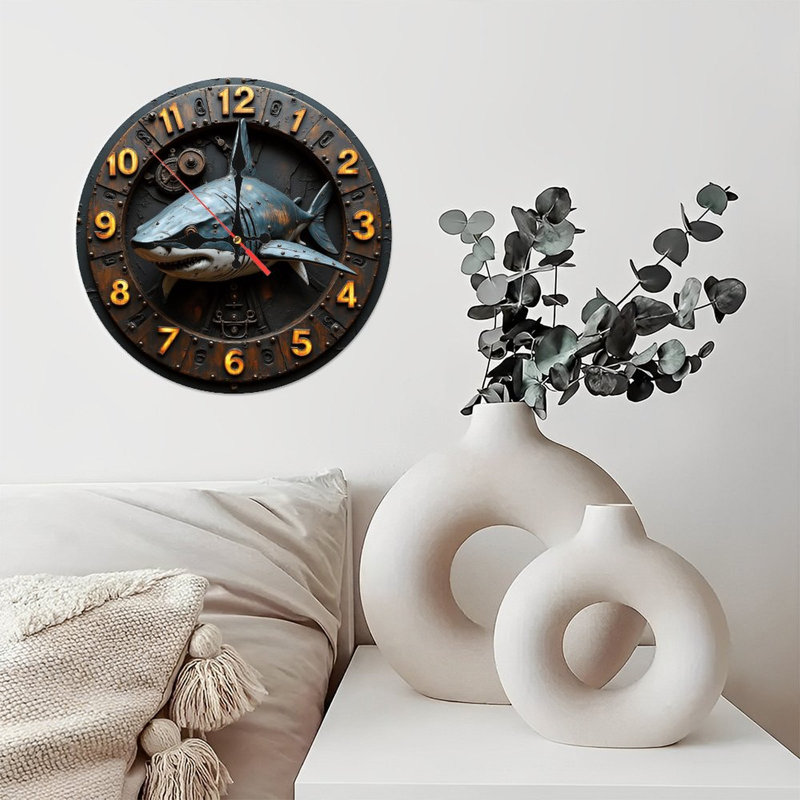 Horloge murale requin