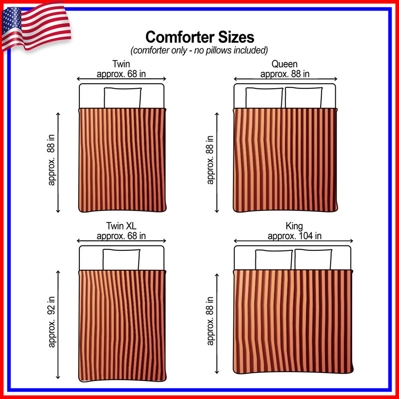 Vertical Orange Stripes Comforter, Twin Extra Long