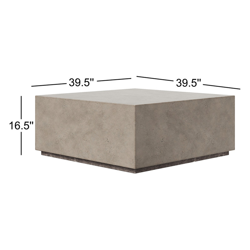 Mixx Bloc Coffee Table, 16.5" H x 39.5" W x 39.5" D, Dark Gray