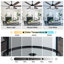 Ventilateur de plafond 60 po noir avec lumière DEL à intensité variable et télécommande, ventilateur de plafond à cage réversible à 6 vitesses pour grandes pièces
