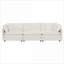 Canapé modulaire | Ensemble 3 pièces de sièges profonds modernes 1 + 3 pour le salon, structure en bois massif | Chenille | Blanc neige