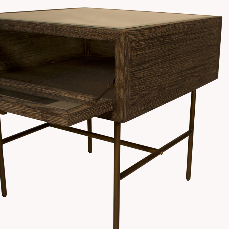 Francella Glass Top End Table