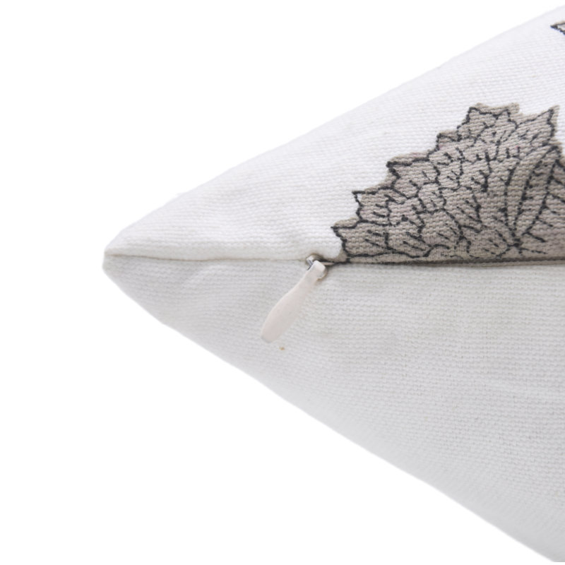Coussin décoratif fait à la main avec imprimé de blocs pour canapé et lit style campagnard, H 14 po x l 14 po