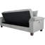 Canapé-lit convertible en microfibre grise avec fonction ajustable, rangement dissimulé et coussins assortis pour une chambre moderne et un espace de vie contemporain