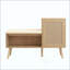 Banc de rangement pour chaussures 2 en 1, armoire à chaussures d'entrée en faux rotin avec tablettes à plusieurs niveaux, coussin de siège amovible et lavable, range-chaussures moderne pour chambre à coucher dans le couloir