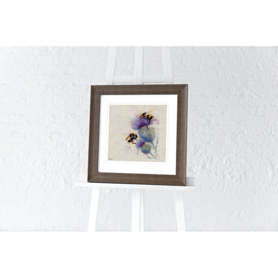 Bees On Thistle by Jane Bannon - Print