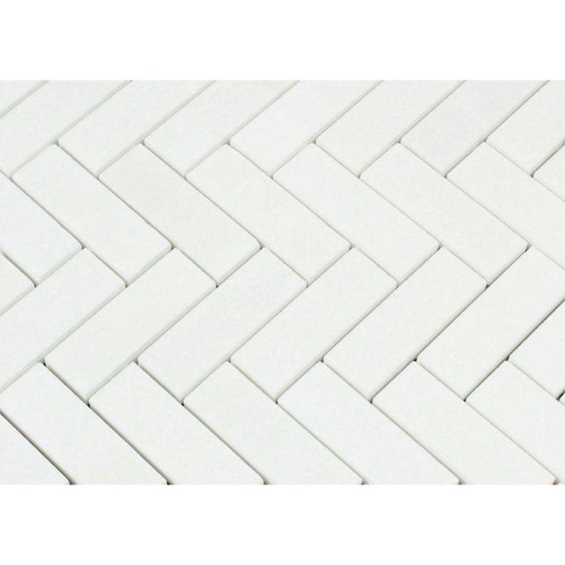 Carreau de mosaïque en marbre à chevrons 1 po x 3 po