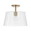 Luminaire suspendu en verre bullé transparent l 14 po x H 14 po-70886275