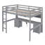 Lit mezzanine double avec bureau, armoires, tiroirs et plateau de chevet, station de charge-202059476