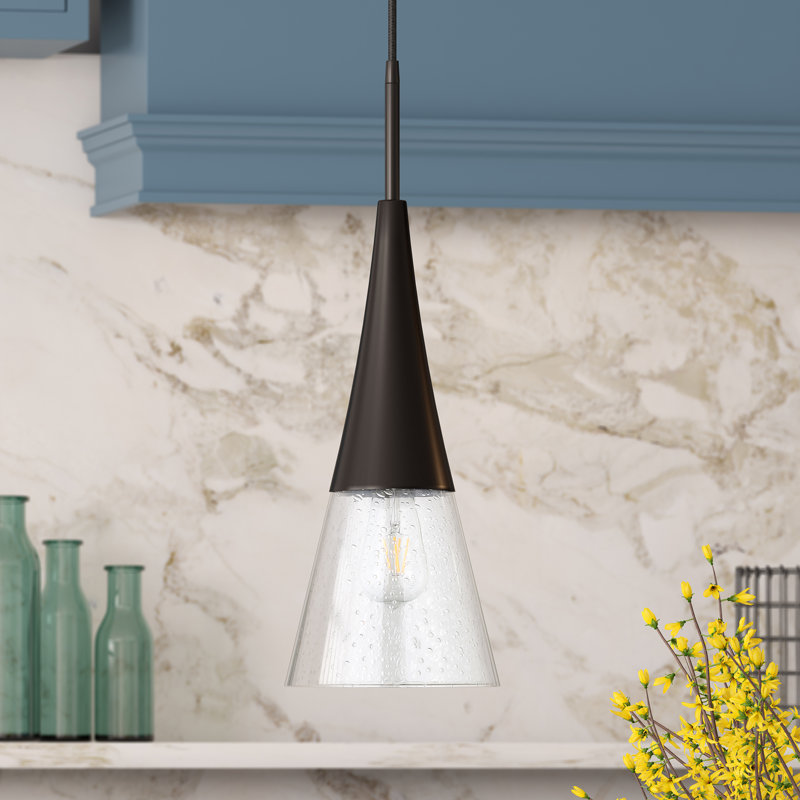 Luminaire suspendu conique à 1 lumière Myra, Bronze noirci