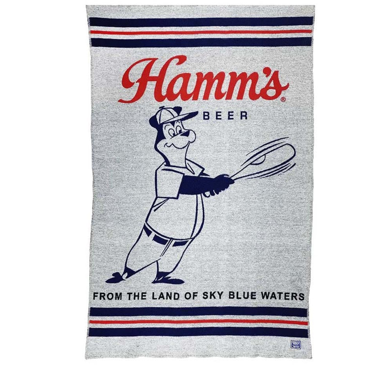 Jeté en laine Hamm's Beer Baseball Bear