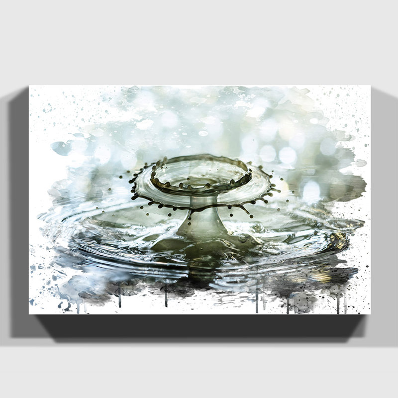 Drop of Water Rain - Wall Art, 70cm H x 100cm W, Wrapped Canvas