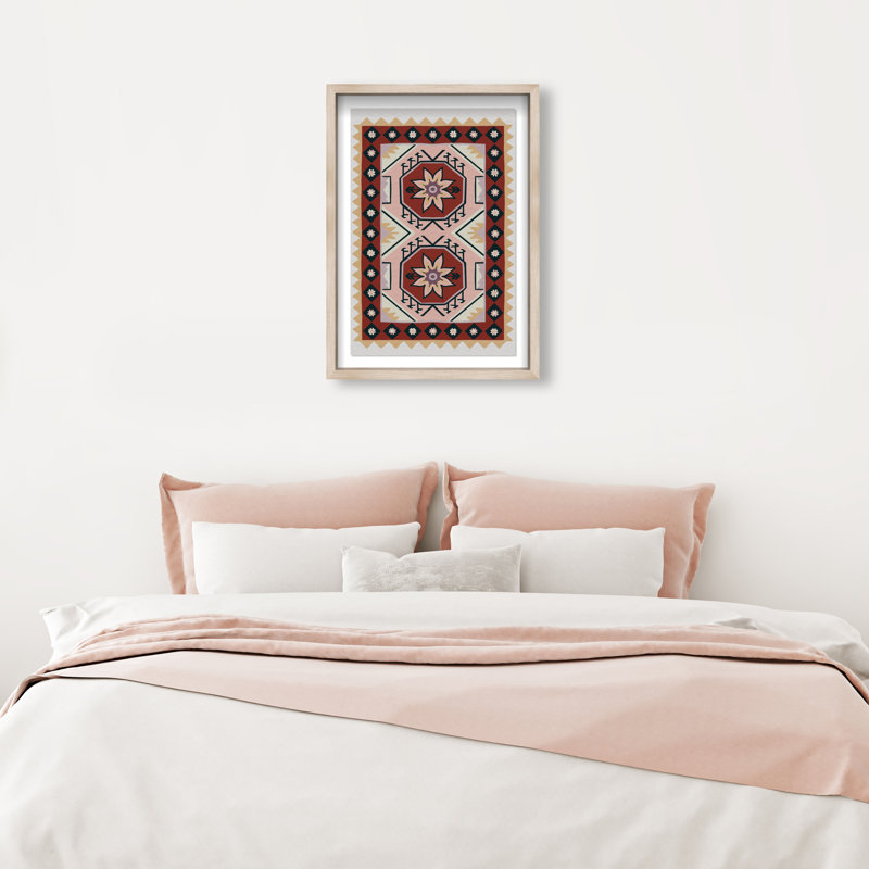 Daylight Damask Print by Oliver Gal, 25.5"H x 17.5"W, Natural Oak Shadowbox