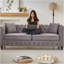 Canapé Chesterfield 85,5 po en velours avec accoudoirs roulés et canapé 3 places-911853714