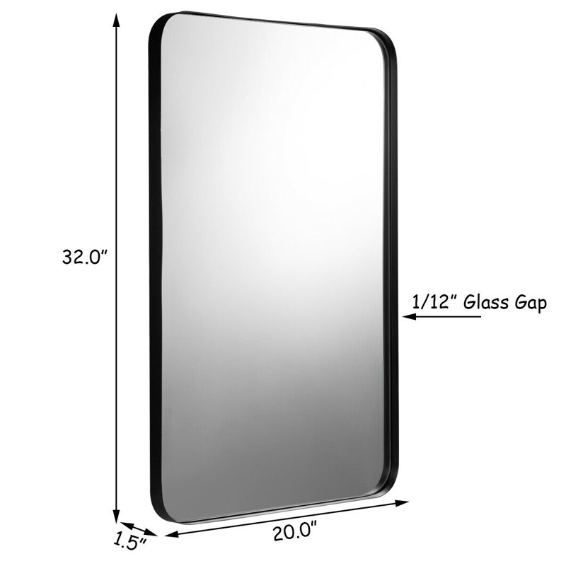 Koepke Metal Rectangle Mirror, Black