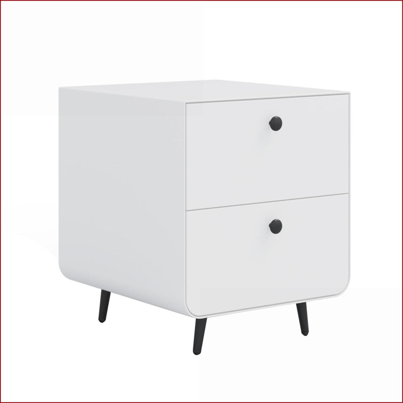 Table de chevet moderne en acier avec 3 tiroirs - Rangement pour chambre à coucher, assemblage facile