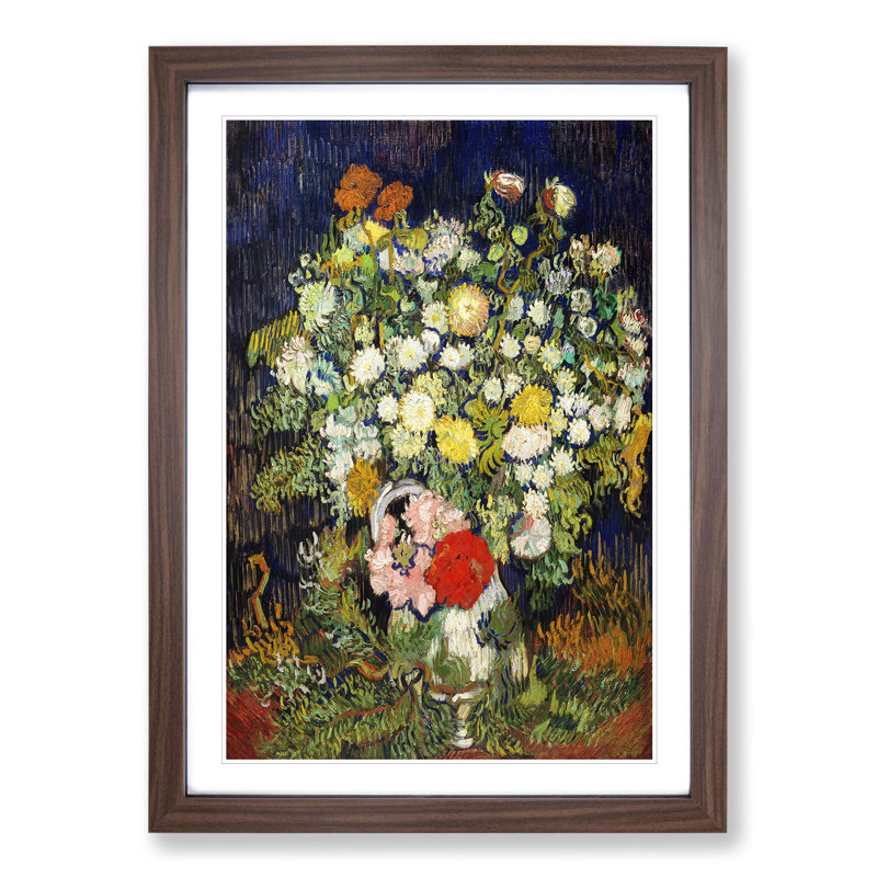 Bouquet of Flowers by Vincent Van Gogh - Framed Print, Walnut, 48cm H x 36cm W x 2cm D