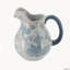 Vase rond en céramique 8,5 po x 6,5 po x 9 po, motif floral bleu et blanc, vase décoratif décoratif