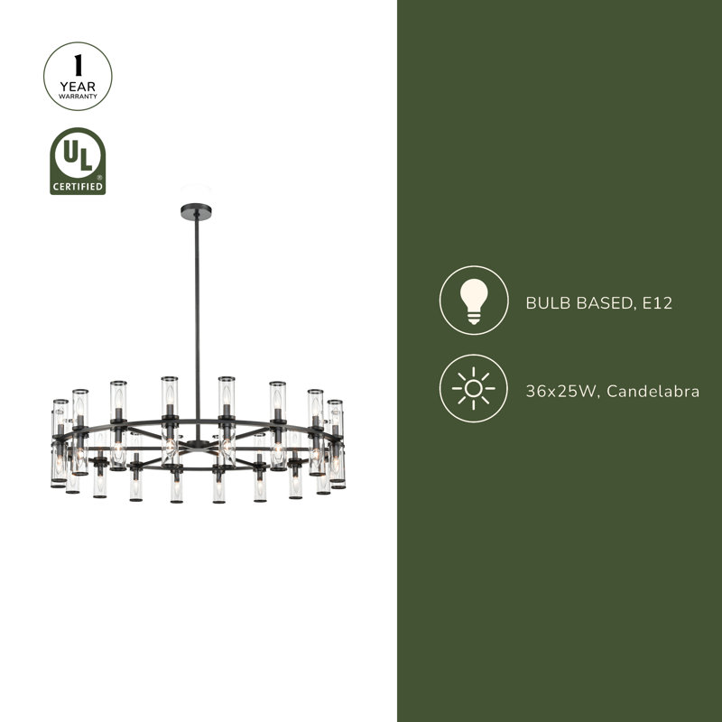 Revolve 36 - Light Chandelier, Urban Bronze