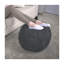 Pouf rond Bordeaux en coton tricoté gris foncé - Tabouret d'appoint et repose-pieds polyvalents