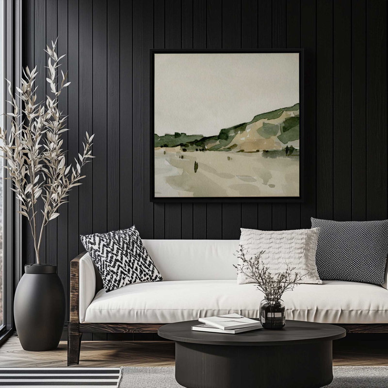 «Gentle Waves», reproduction sur toile, H 12,75 po x l 12,75 po, Noir satiné