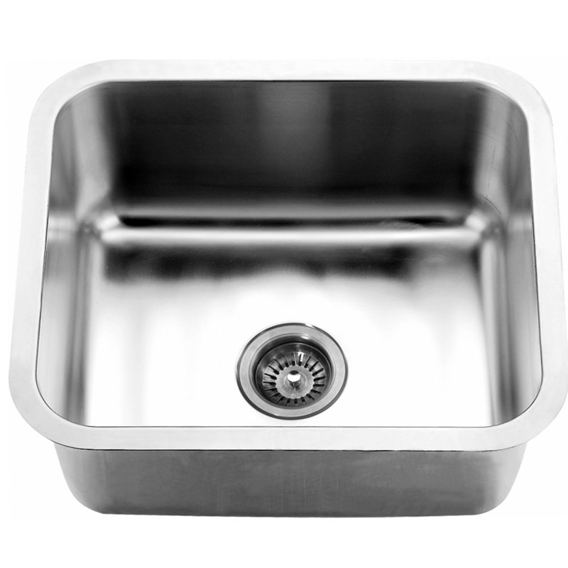 21" L x 18" W Square Basin Single Undermount Stainless Steel Kitchen Sink