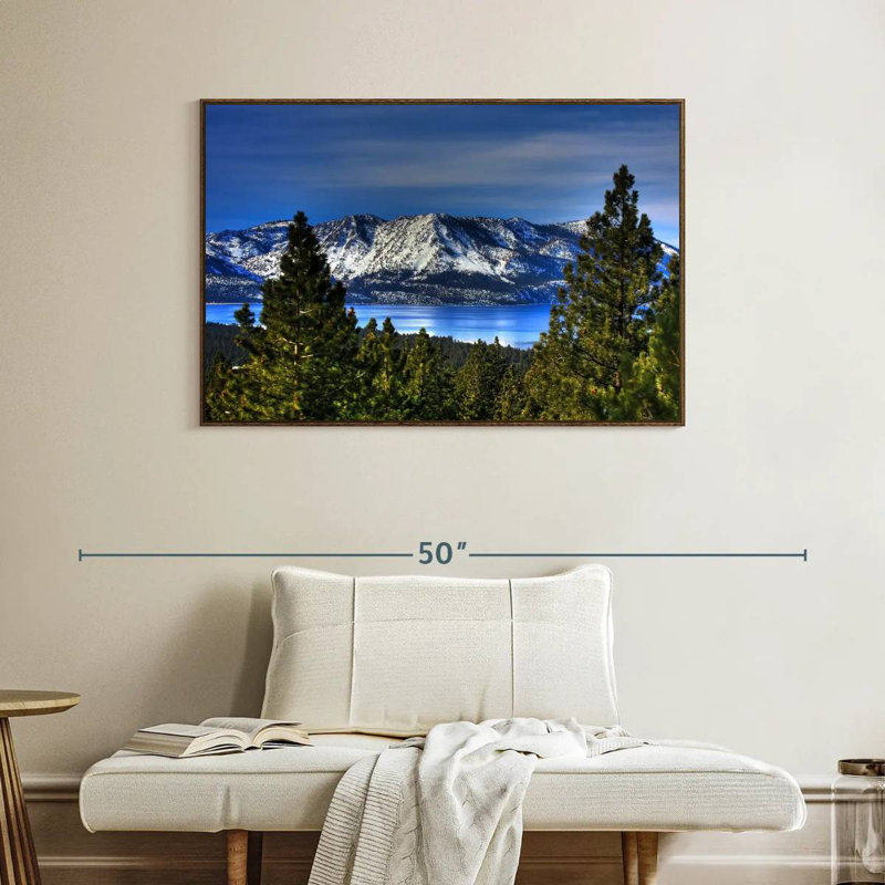 Lac Tahoe, Sierra, Cadre flottant noyer, 40 po x 27 po