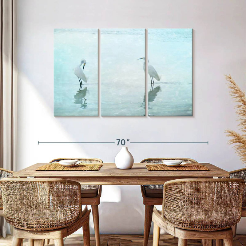 Brampt White Cranes, 36" H x 57" W
