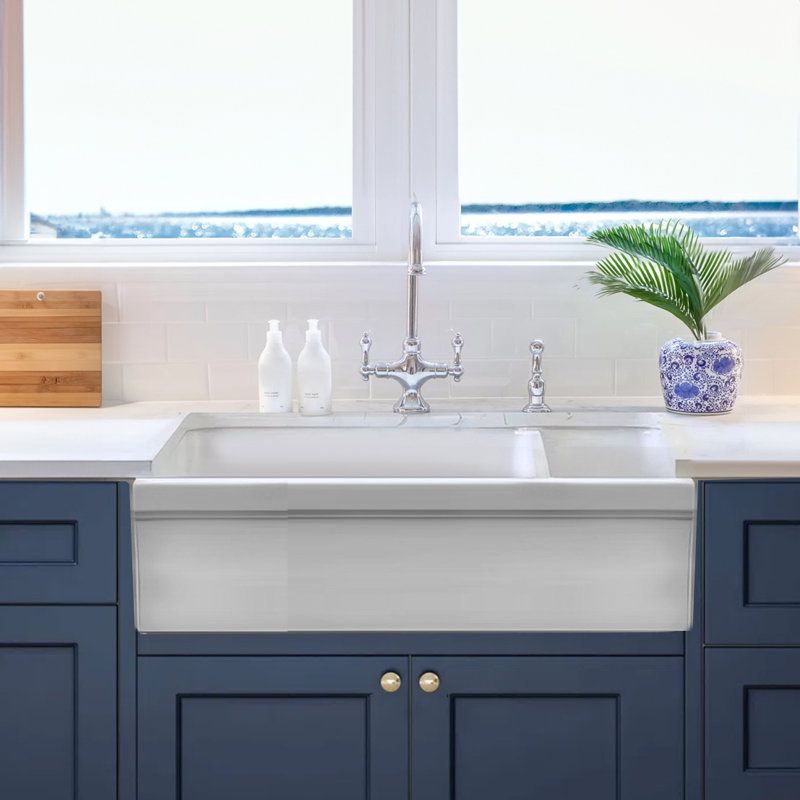 Island 35.5'' L Double Basin Kitchen Sink