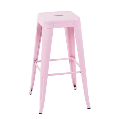 Tabourets de bar en métal de 30 pouces à hauteur de comptoir sans dossier de 4 pour l'îlot de cuisine - métal imperméable, assemblage facile et structure stable