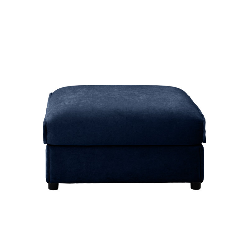 24 - Canapé modulaire en chenille bleu avec options de rangement polyvalentes