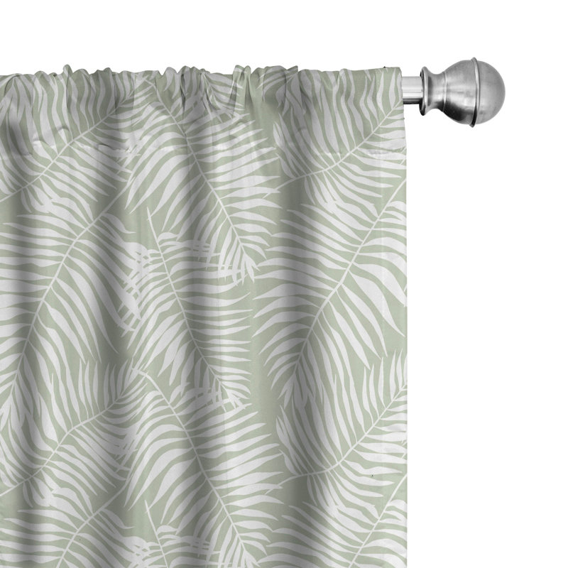 Semi Sheer Curtain Pair, 56" W x 95" L, Pastel Green/White
