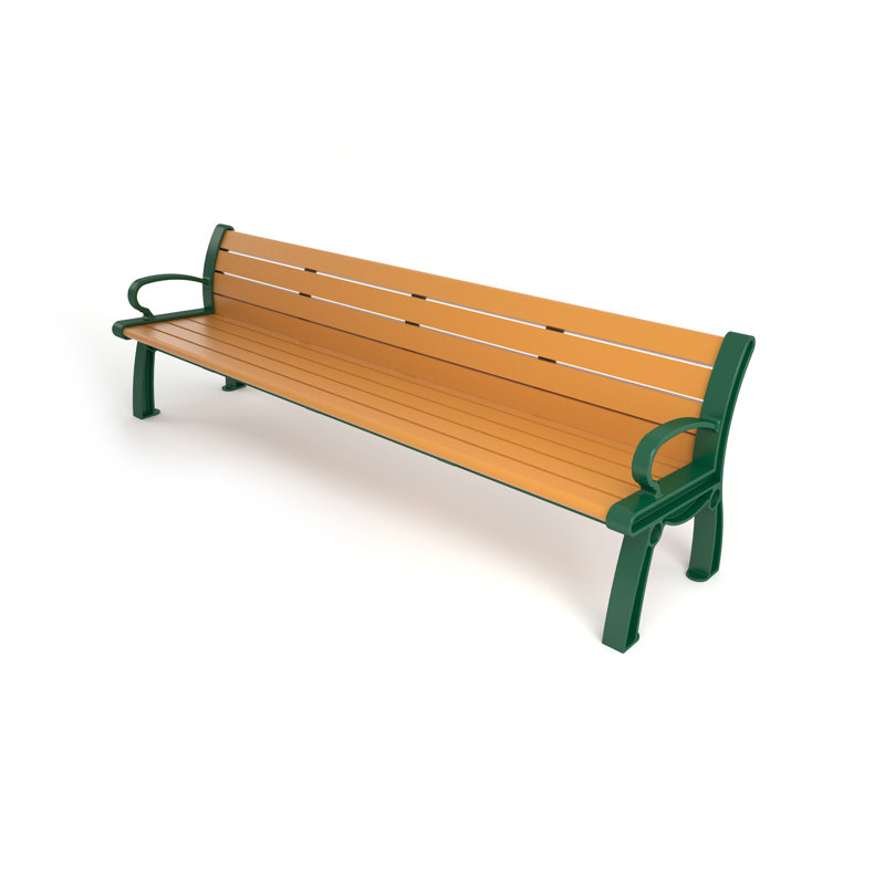 Banc de parc en plastique recyclé Heritage, 8 pi, Vert, Cèdre