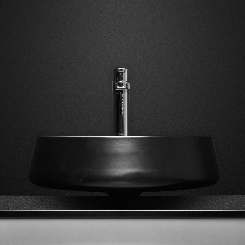 Exte 16.54'' L Bathroom Sink, Black