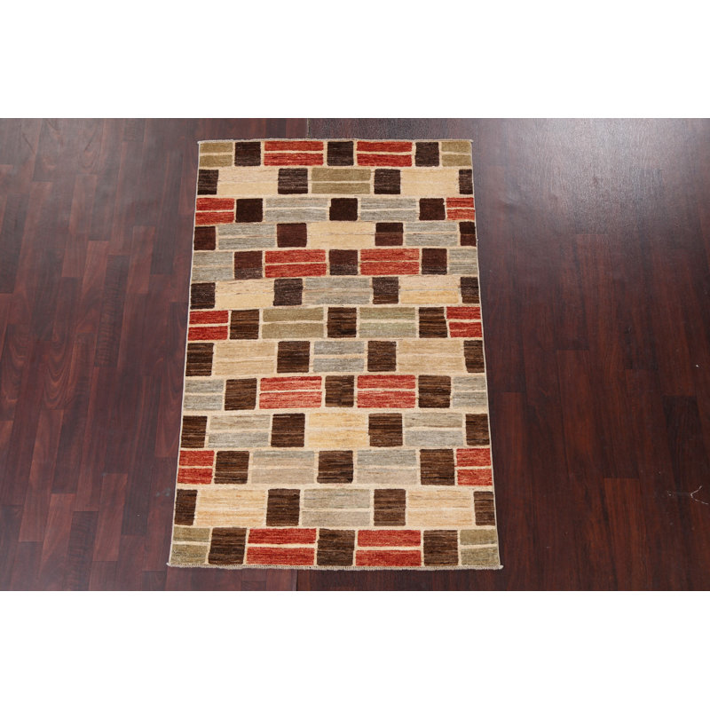 Tapis géométrique en laine Gabbeh Kashkoli