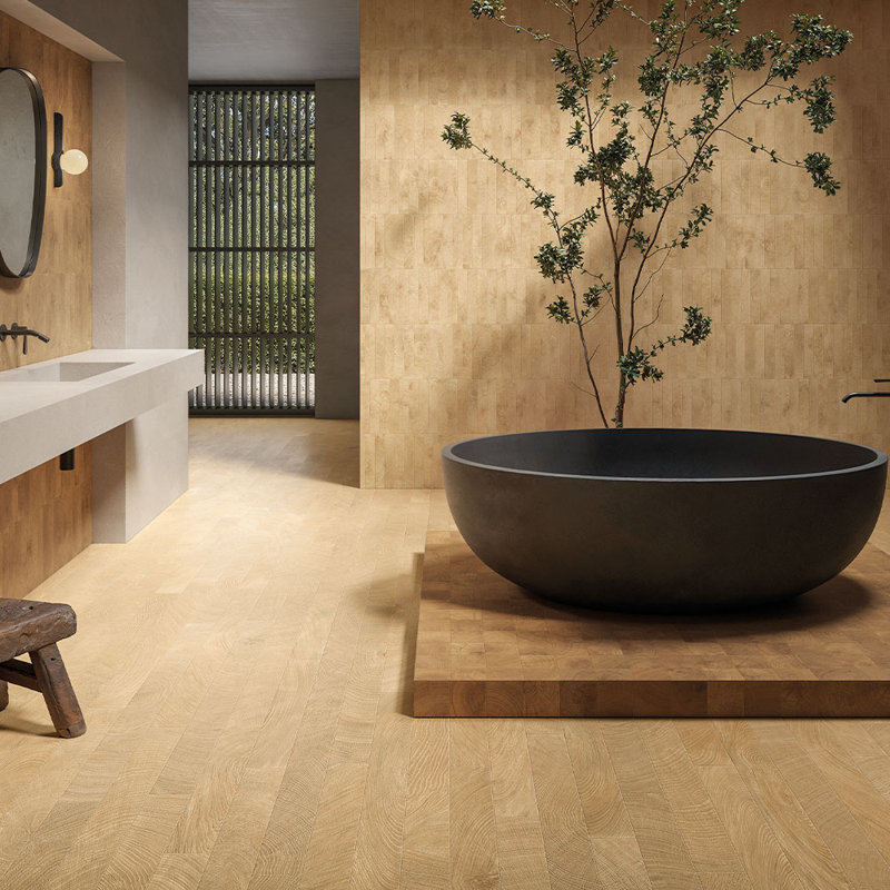Bois sur mesure noyer 4 x 48, Beige foncé