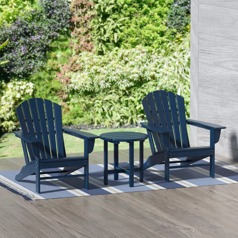 Chaise Adirondack en plastique avec table Altura, Bleu marine