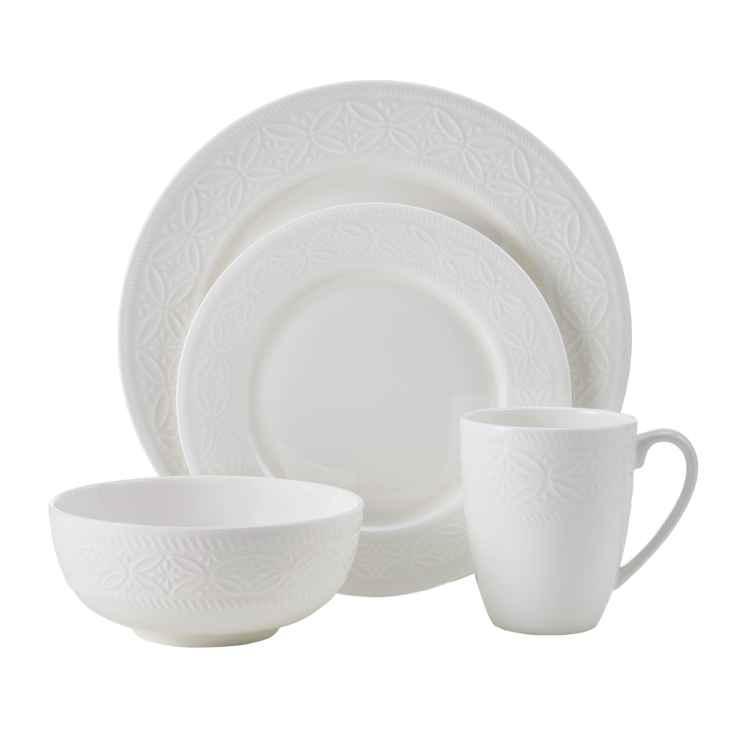 Mikasa Indira 16 Piece Bone China Dinnerware Set, Service for 4