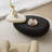 Cream style art pebble rotating end table