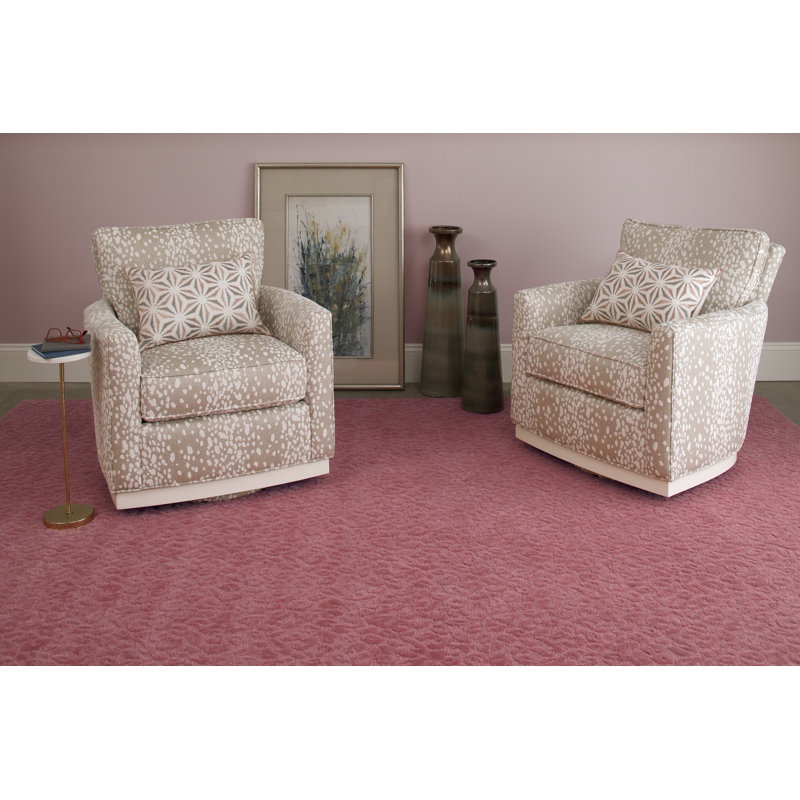 Leopardess Dusty Rose Hand-Tufted Responsible Wool Rug, Runner 2'6" x 8'