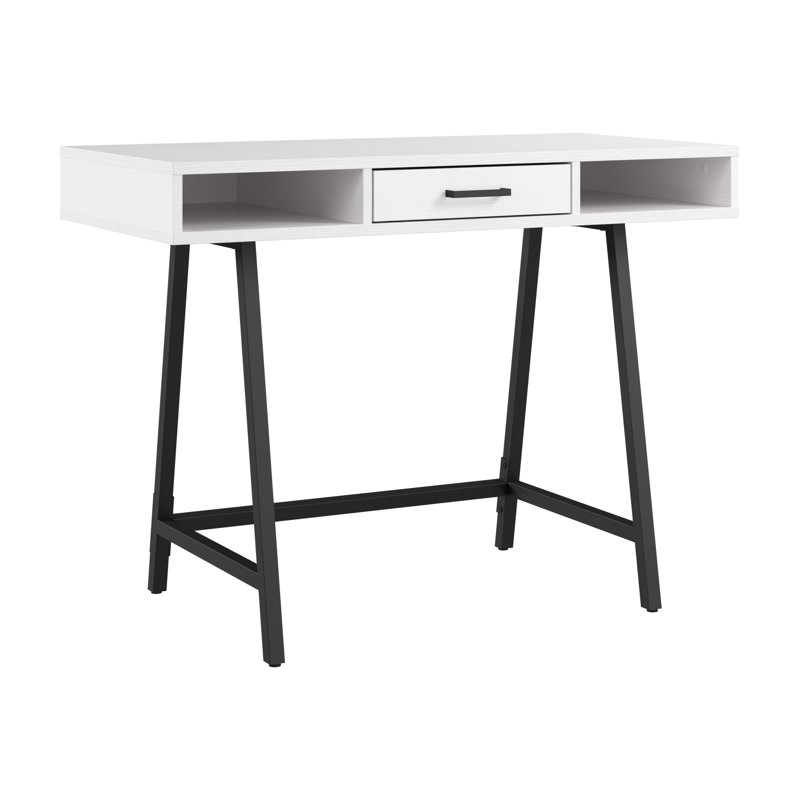 Bureau d'écriture Marchagee, Chêne blanc pur / noir