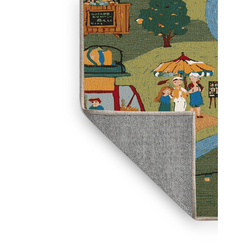 Tapis de transport brun lavable à la machine, Carré 7 pi